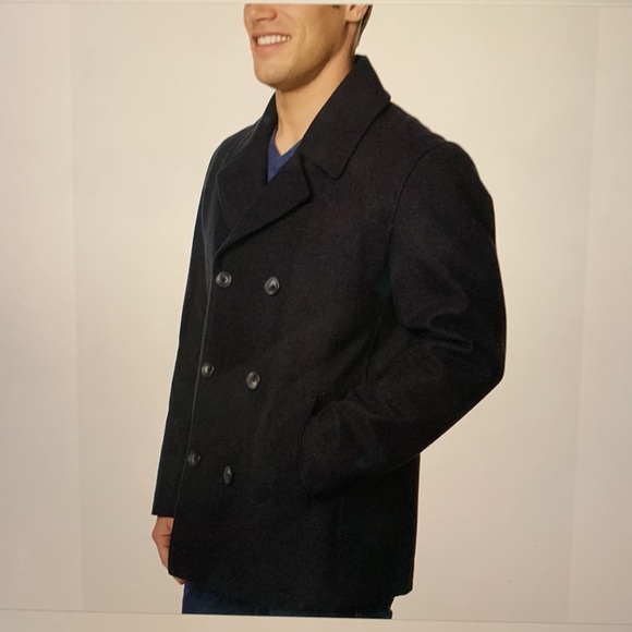 Guang Hui wool man peacoat in black. - Picture 3 of 11